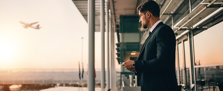 Employee waiting at airport