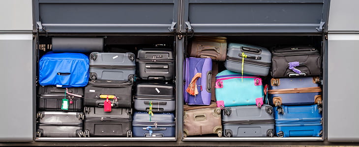 luggage loaded for sports teams